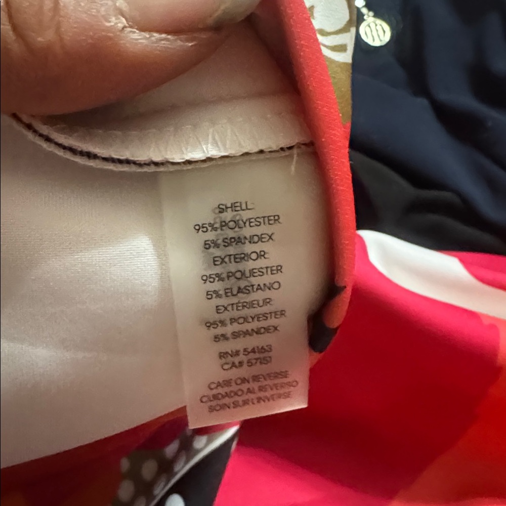 Calvin Klein Sleeveless Floral Shift Dress in Red, Orange & Cream-M3 - Picture 4 of 4